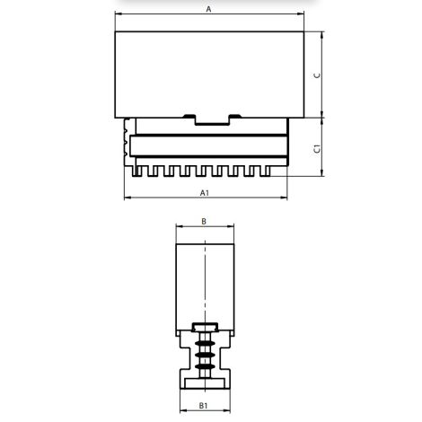 Szczęka górna miękka do uchwytu 3105 typ SDM 3105-160 Bison kod: 398530530800 - 2